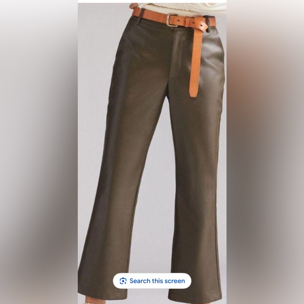 Avec Les Filles Olive Green Vegan Cropped Flare Pant Size M